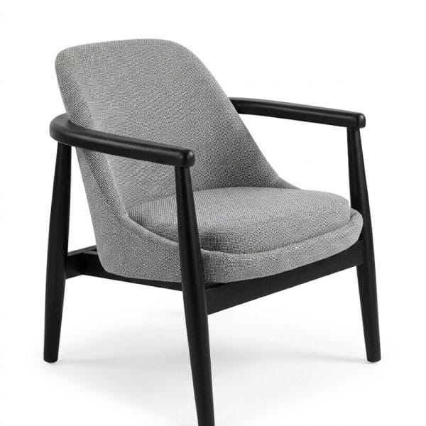 Comfort Berjer Masif Ahşap Kollu Gri